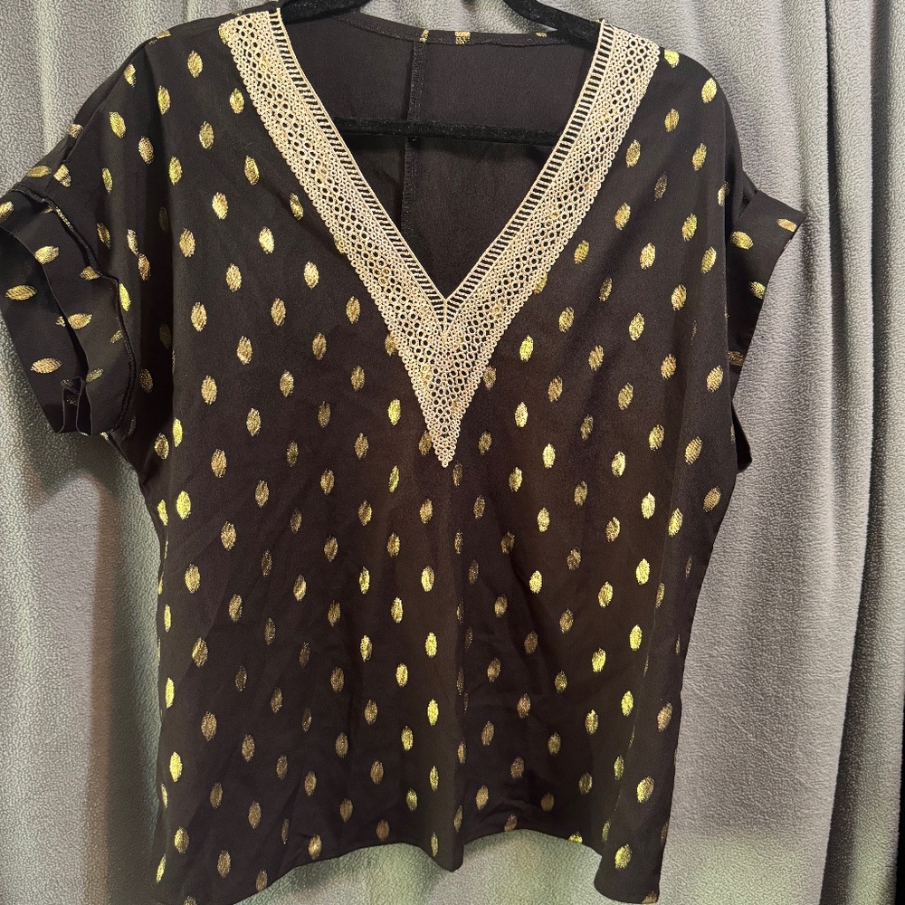 SHEIN black and gold shirt